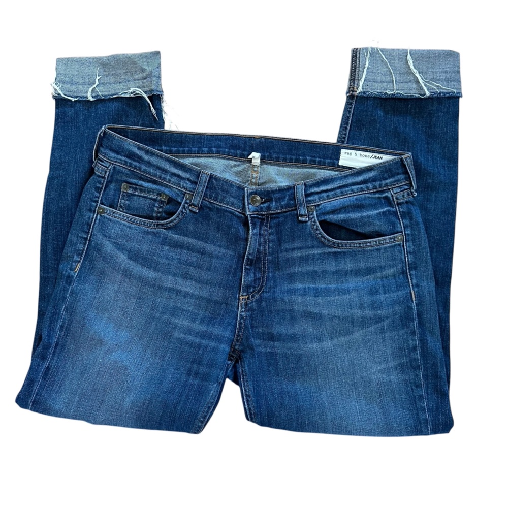Rag & Bone Dre Ankle Skinny Raw Hem Jeans Women Sz 30 Color Amelie